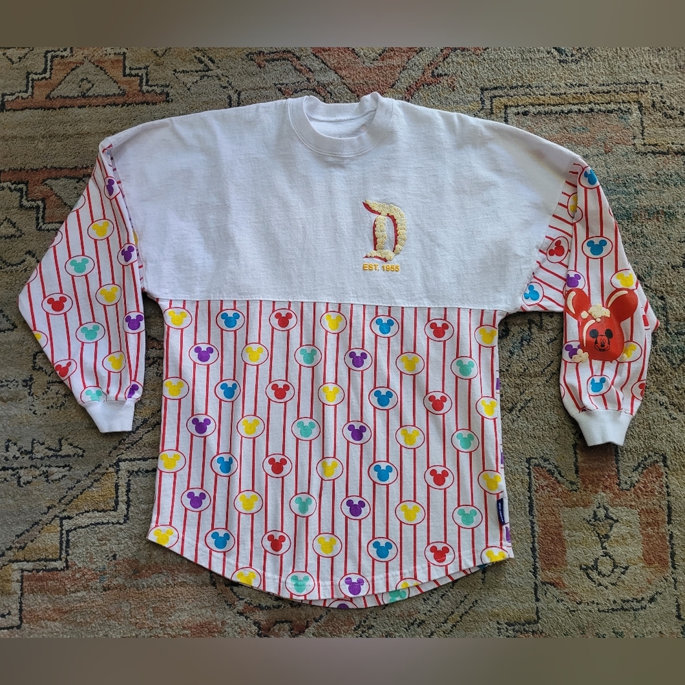 EUC XS Disney Spirit Jersey Disneyland Resort Popcorn Long Sleeve Top Shirt Tee